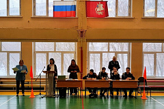 Ученики школы №1450 приняли участие в смотре строя и песни
